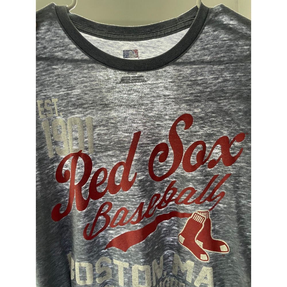 MLB Mens Medium T-Shirt Blue Boston Red Sox Baseball American League Paper Thin